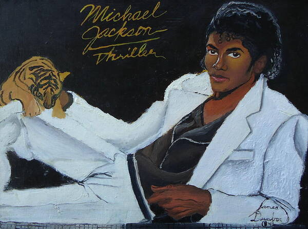  Art Print featuring the painting Michael Jackson Thriller 1 by James Dunbar