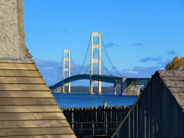 Mackinac Art Print featuring the photograph Mighty Mac from Michilimackinac by Keith Stokes