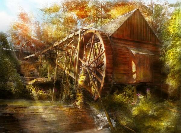 Mill Art Print featuring the photograph Mill - Cornelia, GA - Grandpa's grist mill 1936 by Mike Savad