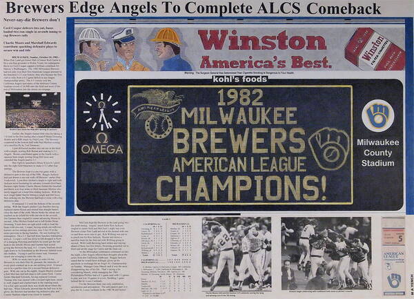 Milwaukee Brewers 1982 AL Pennant Art Print by Marc Yench - Fine