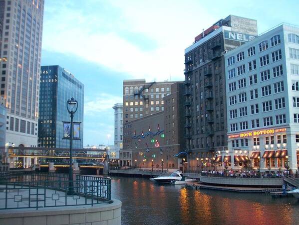 Milwaukee Art Print featuring the photograph Milwaukee River walk by Anita Burgermeister