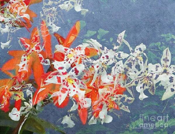 Photographic Art Art Print featuring the digital art Mix of Orchids by Kathie Chicoine