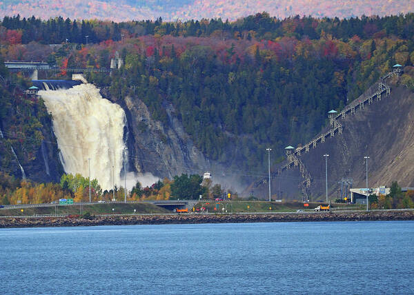 Waterfalls Art Print featuring the photograph Montmorency Falls by Farol Tomson
