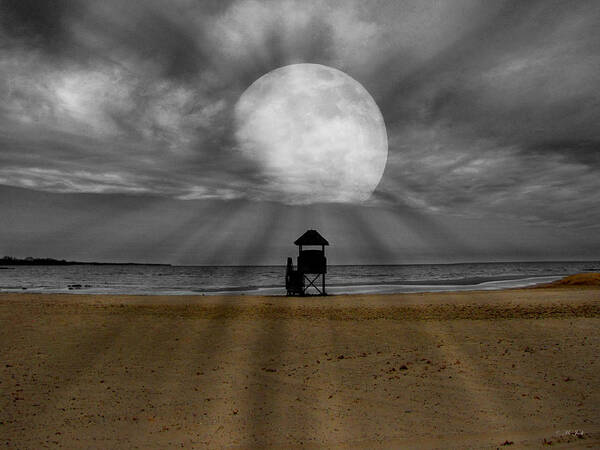 Selective Color Art Print featuring the photograph Moon Beams by Ms Judi