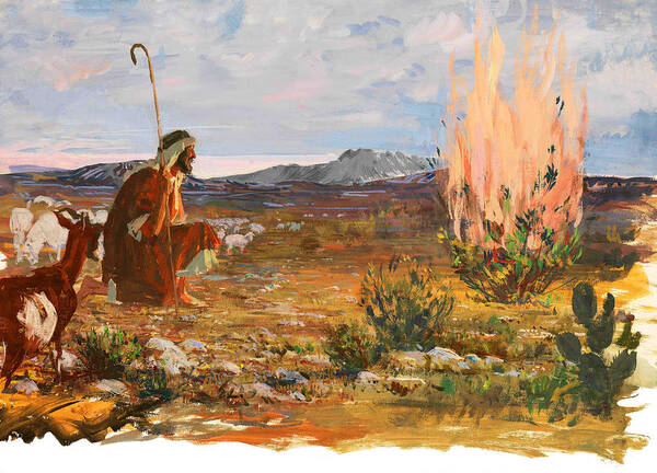 Moses Art Print featuring the photograph Moses and Burning Bush by Munir Alawi