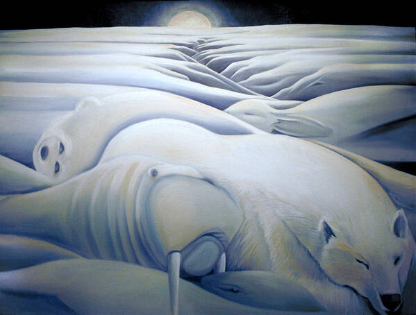 Mural Art Print featuring the painting Mural Winters Embracing Crevice by Nancy Griswold