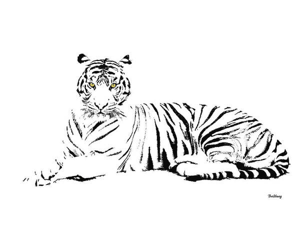 Terence The Tiger Art Print featuring the digital art Music Notes 25 by David Bridburg