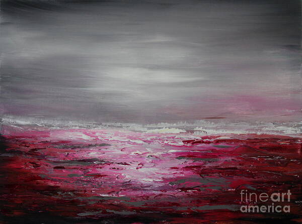 Magenta Art Art Print featuring the painting Musical waves by Preethi Mathialagan