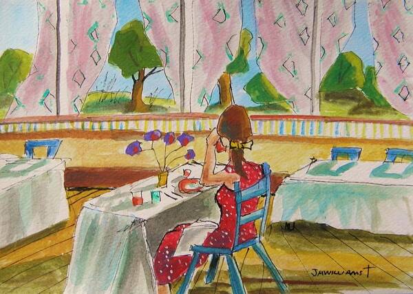 Spring Art Print featuring the painting Musing-Spring Lunch by John Williams