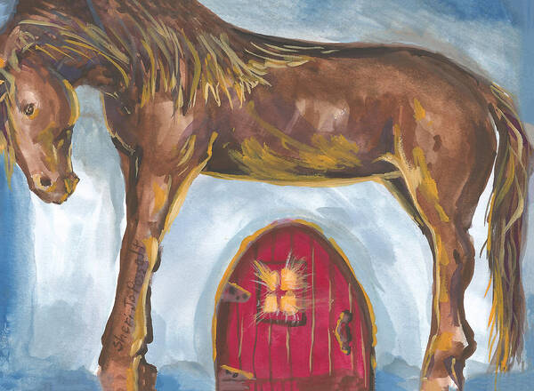 My Mane House Art Print featuring the painting My Mane House by Sheri Jo Posselt