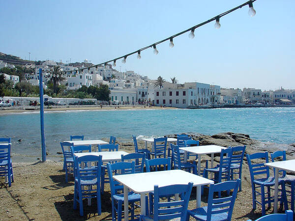 Mykonos Art Print featuring the photograph Mykonos Blue and White by Julie Palencia