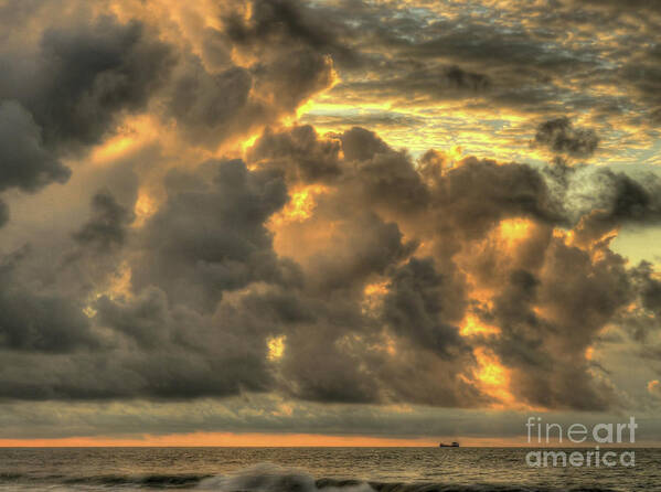 Sunrise Art Print featuring the photograph Myrtle Beach Seascape by Jeff Breiman