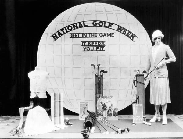 1920s Art Print featuring the photograph National Golf Week Display by Underwood Archives
