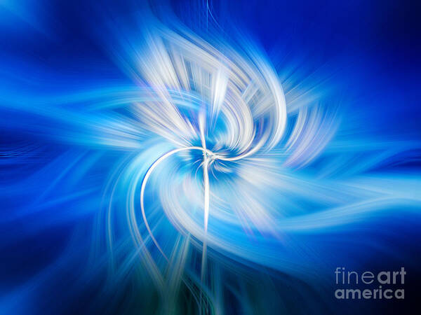 Abstract Art Print featuring the photograph Neon Wisp by Ian Mitchell