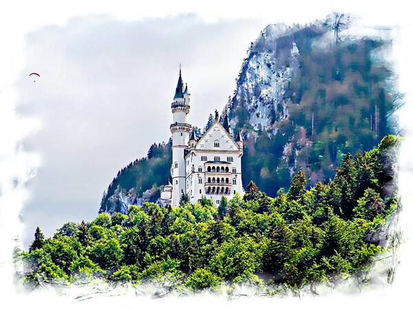 Germany Art Print featuring the photograph Neuschwanstein Castle with a Glider by Joseph Hendrix