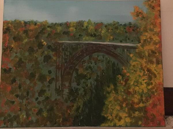 New River Gorge Art Print featuring the painting New River Gorge Bridge 2 by David Bartsch