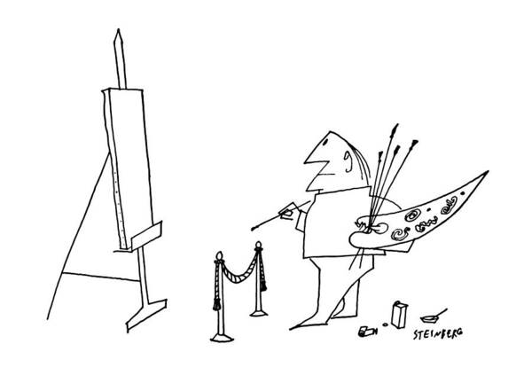 Captionless Art Print featuring the drawing New Yorker May 27th, 1961 by Saul Steinberg