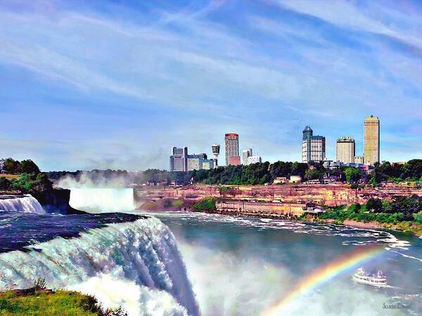 Niagara Falls Art Print featuring the photograph Niagara Falls NY - Under the Rainbow by Susan Savad
