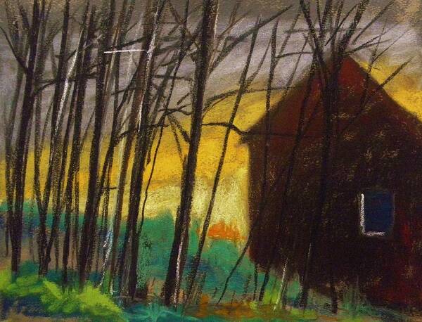 Pastel Art Print featuring the pastel Night Barn by John Williams