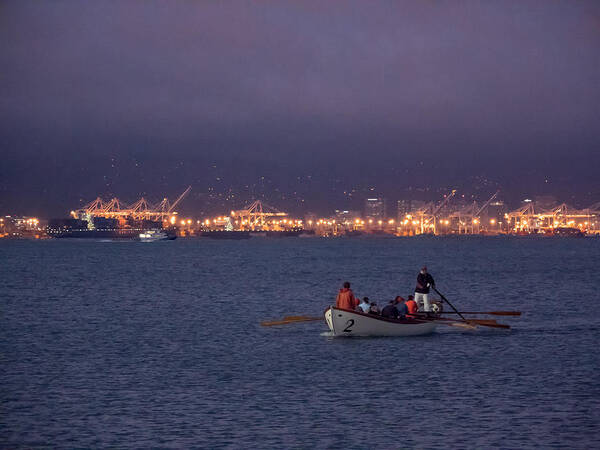 Boating Art Print featuring the photograph Night Boating on San Francisco Bay by Derek Dean