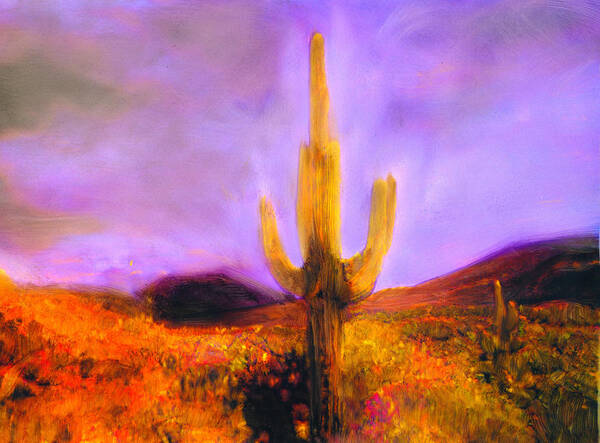 Landscape Art Print featuring the painting Night Star by FeatherStone Studio Julie A Miller