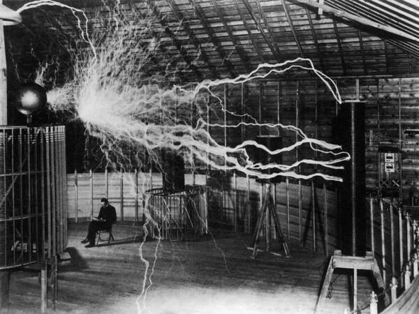 History Art Print featuring the photograph Nikola Tesla 1856-1943 Created A Double by Everett