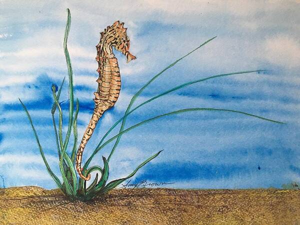 Northern Seahorse Art Print featuring the painting Northern Seahorse by Mastiff Studios