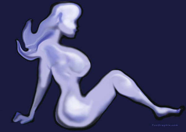 Babe Art Print featuring the digital art Nude by Kevin Middleton