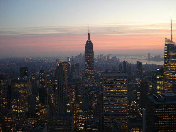 Nyc Art Print featuring the photograph NYC Twilight by Ed Smith