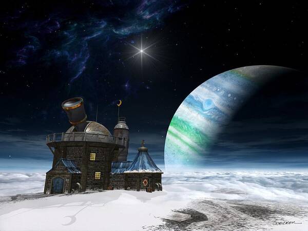 Space Art Print featuring the digital art Observatory by Cynthia Decker