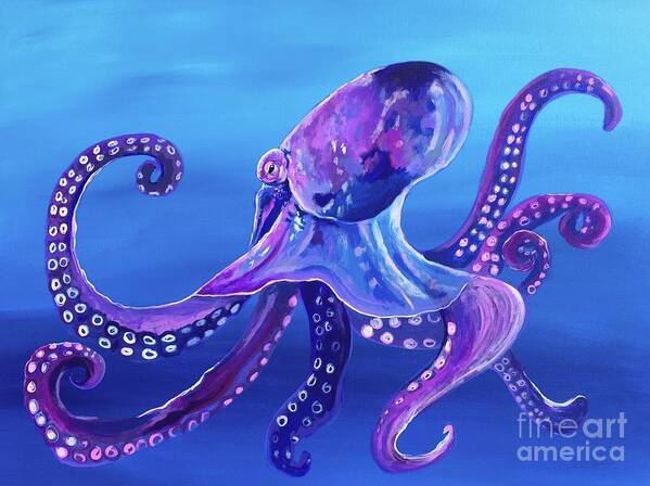 Octopus Art Print featuring the painting Octopus by Kim Heil