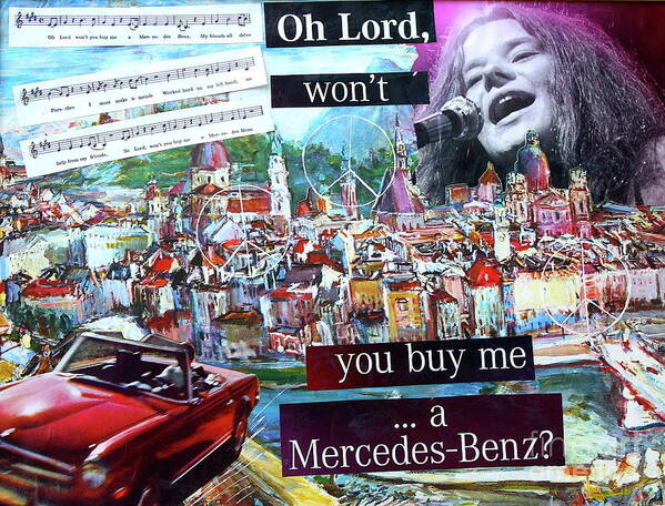 Janis Joplin Art Print featuring the mixed media Oh Lord by Barbara Teller