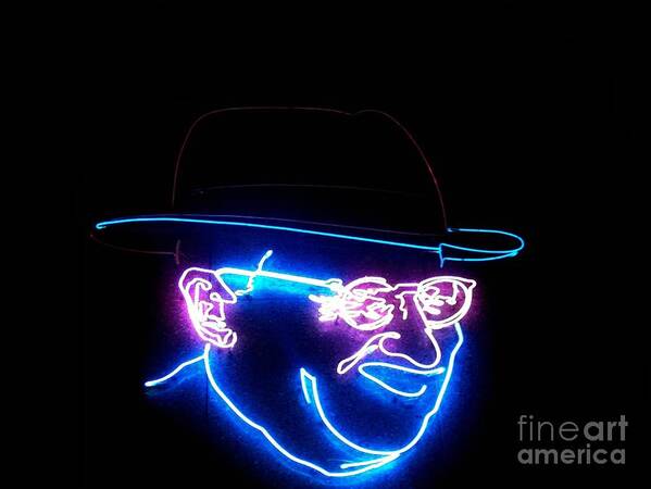  Art Print featuring the photograph Old Man In Neon 3 by Kelly Awad