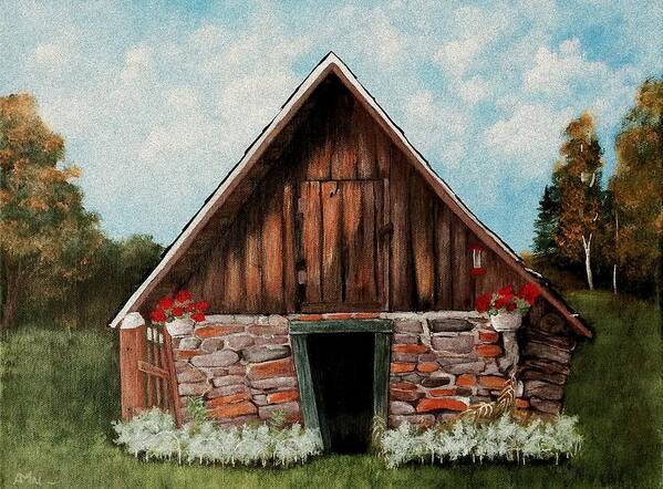 House Art Print featuring the painting Old Root House by Anastasiya Malakhova