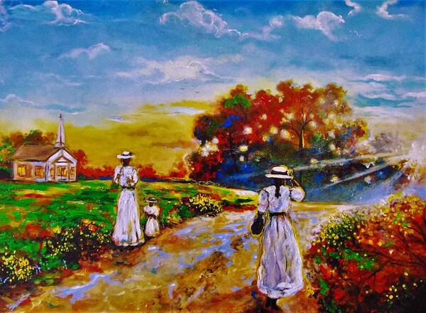 Landscape Art Print featuring the painting On My Way Home by Emery Franklin