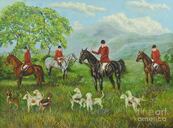 Fox Hunt Art Print featuring the painting On The Hunt by Charlotte Blanchard