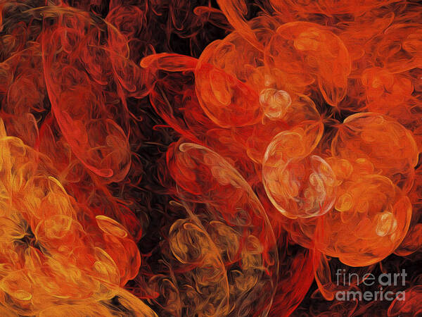Andee Design Abstract Art Print featuring the digital art Orange Blossom Abstract by Andee Design