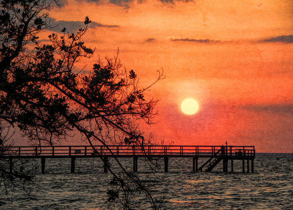 Sunset Art Print featuring the photograph Orange Grunge Sunset by Rosalie Scanlon