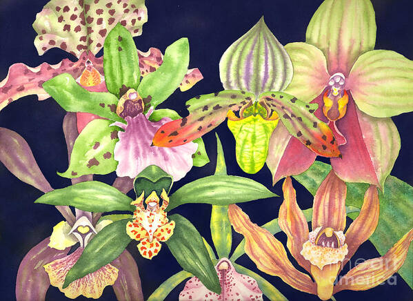 Orchids Art Print featuring the painting Orchids by Lucy Arnold