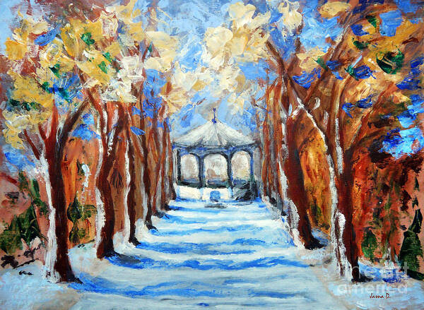 Park Art Print featuring the painting Park Zrinjevac by Jasna Dragun