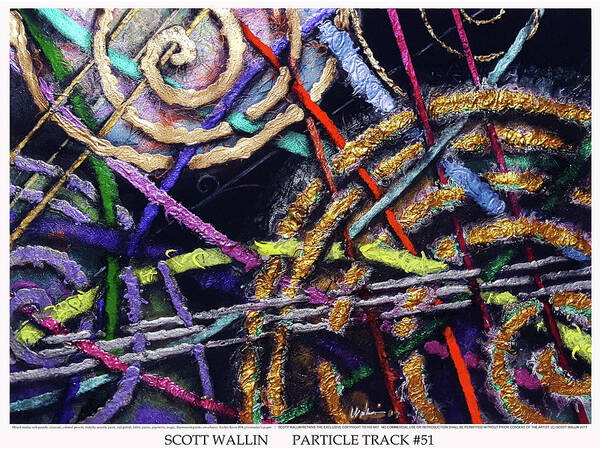 A Bright Art Print featuring the painting Particle Track Fifty-one by Scott Wallin