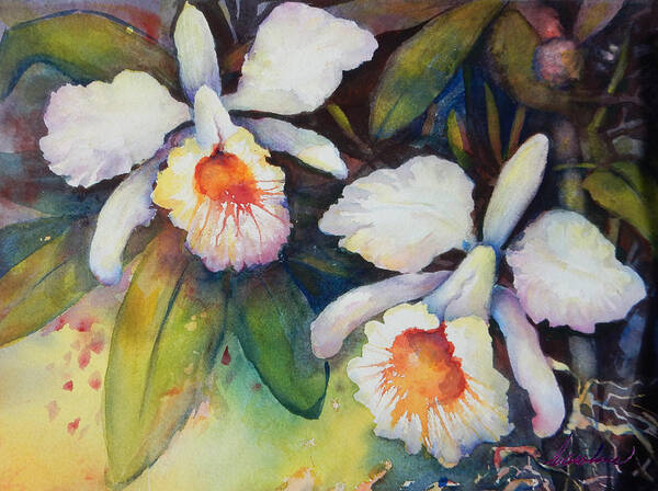 Flowers Art Print featuring the painting Partnership by Caroline Patrick