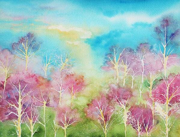 Landscape Art Print featuring the painting Pastel Spring by Brenda Owen