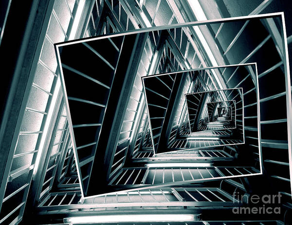 Droste Effect Art Print featuring the digital art Path of Winding Rails by Phil Perkins
