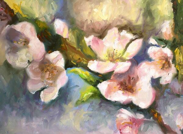 Peach Blossoms Art Print featuring the painting Peach Blossoms by Melissa Herrin