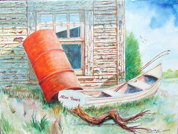 Old Boat Art Print featuring the painting Pealing Paint by Bobby Walters