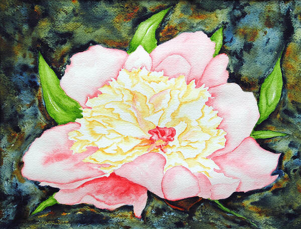 Flower Art Print featuring the painting Peony by Vallee Johnson