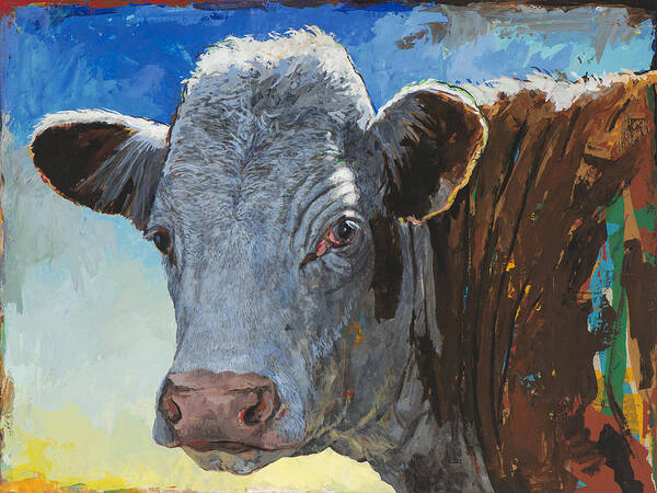 Cow Art Print featuring the painting People Like Cows #17 by David Palmer