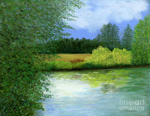 Pond Art Print featuring the painting Perfect Afternoon by Ginny Neece