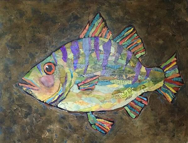 Fish Art Print featuring the painting Peter the Perch by Phiddy Webb